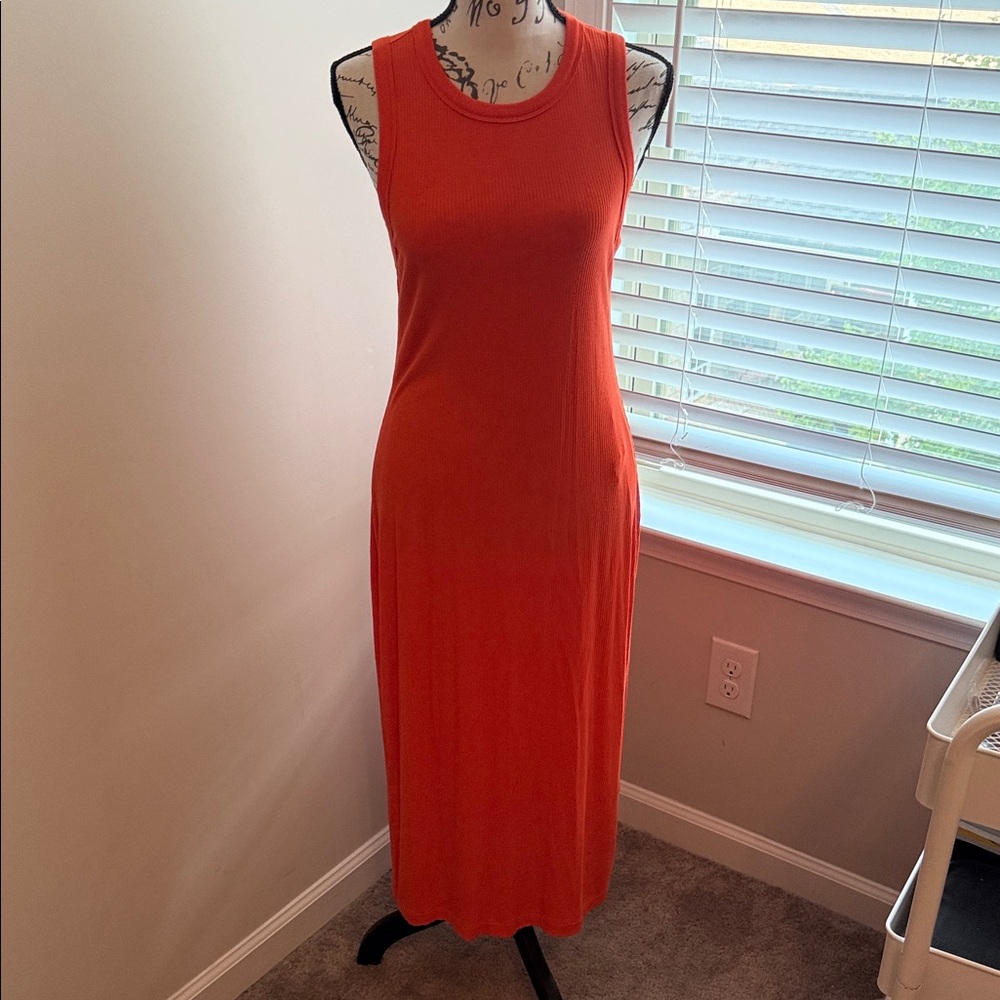 Elegant Orange Midi Dress